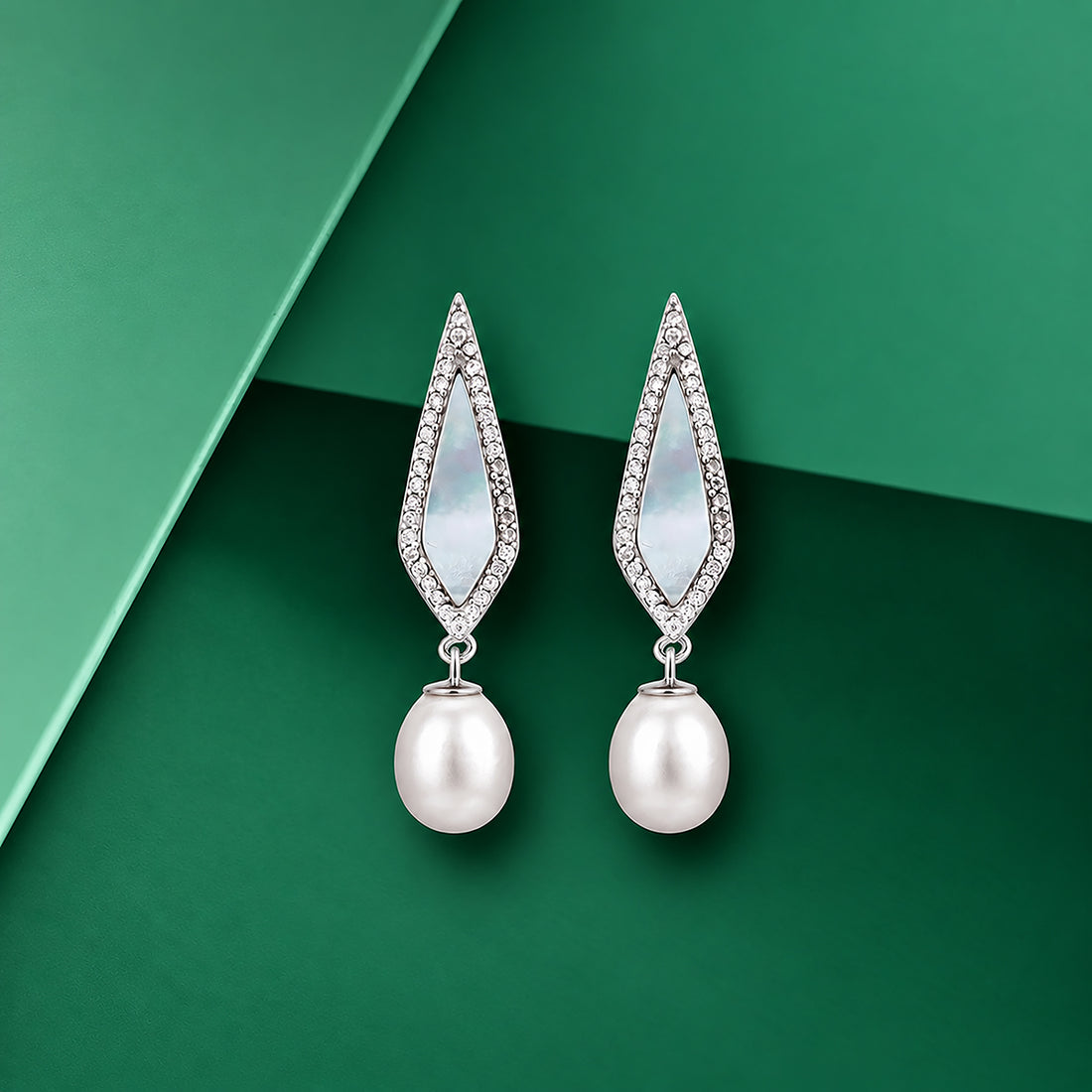 Luminous Pearl Drop 925 Sterling Silver Earrings for Women