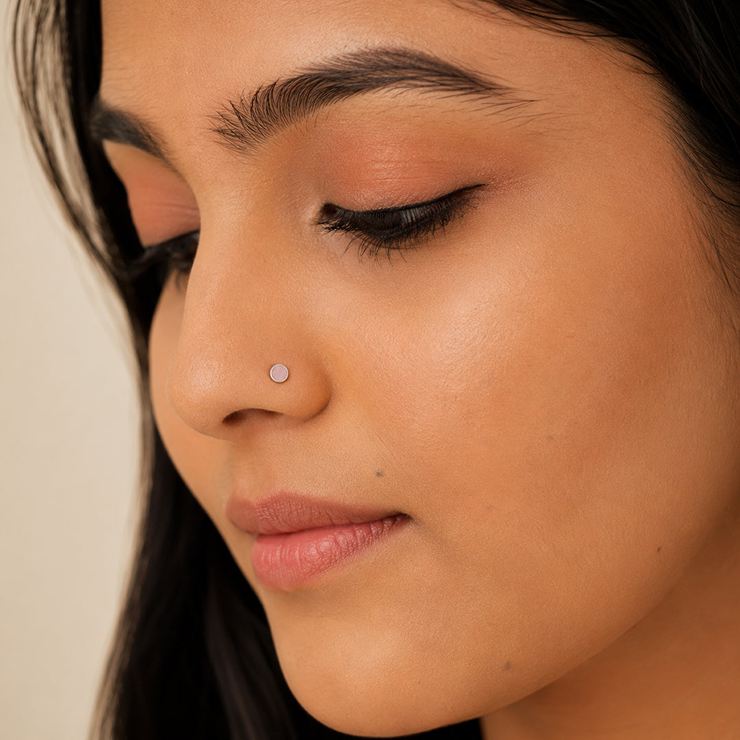 Luminous Rosy Glow 925 Sterling Silver Statement Nosepin