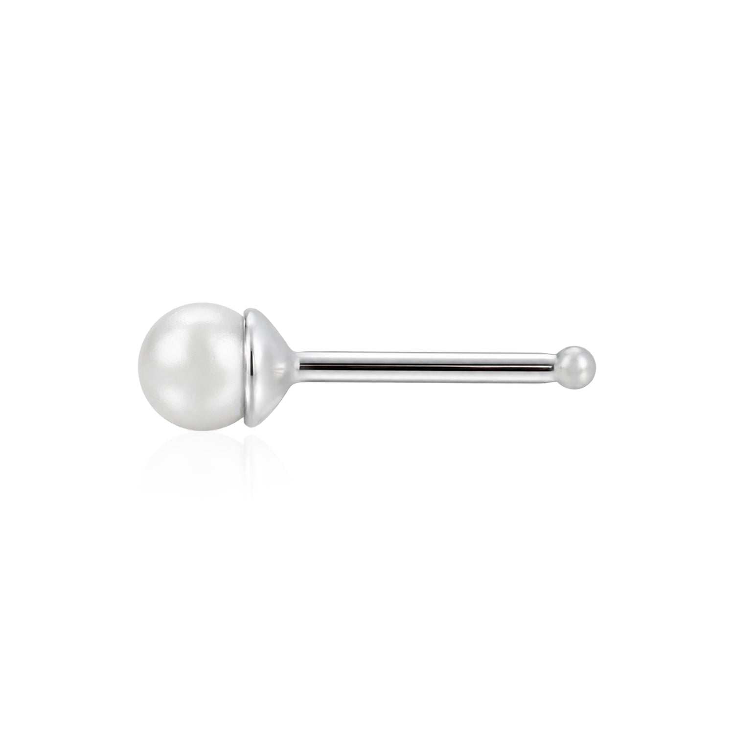 Luminous Classic Pearl Silver Nose Pin