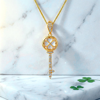 Luminous Clover Brilliance 925 Sterling Silver Pendant Design