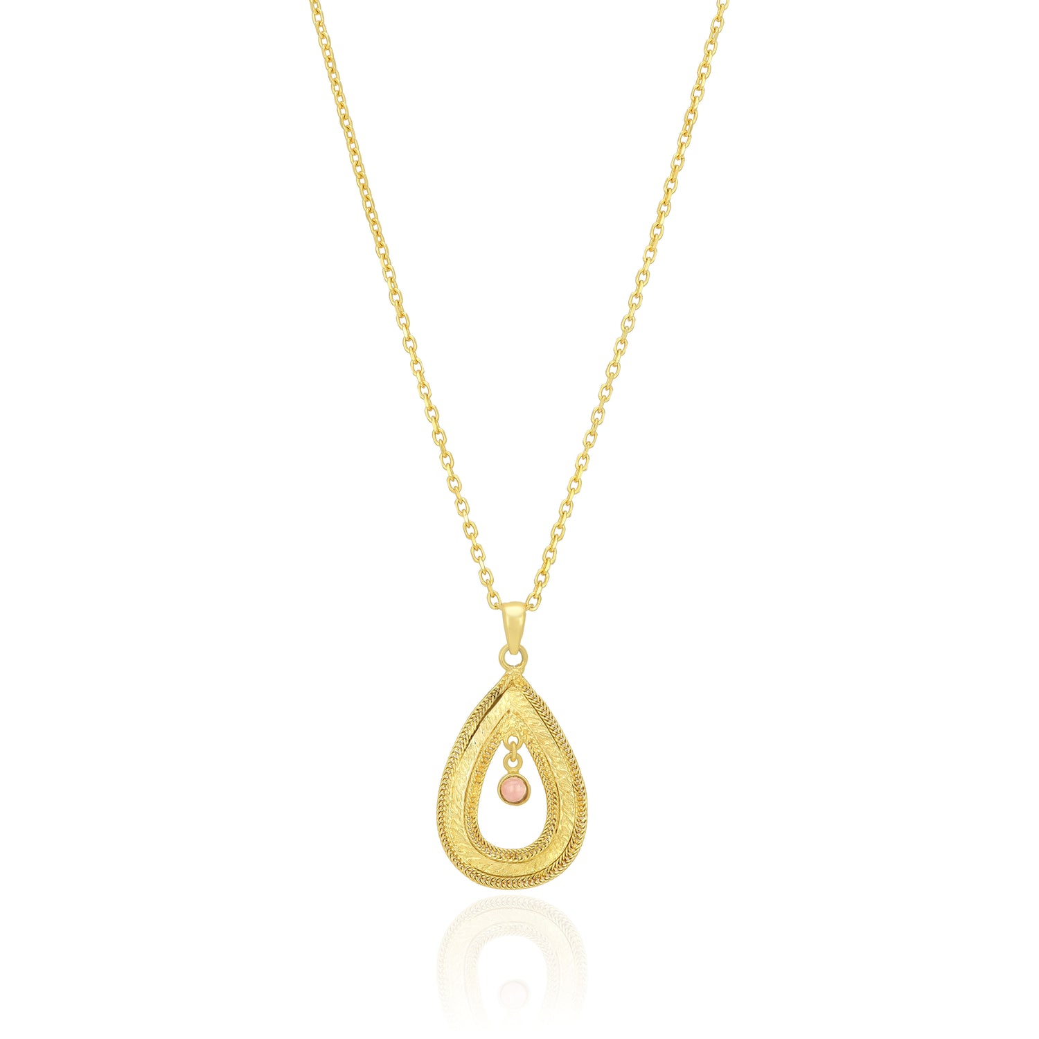Luminous Floral Blossom Golden Sculpted Designer Pendant Chain