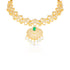 Luminous Floral Emerald Pearl Drop 925 Sterling Silver Necklace for Women