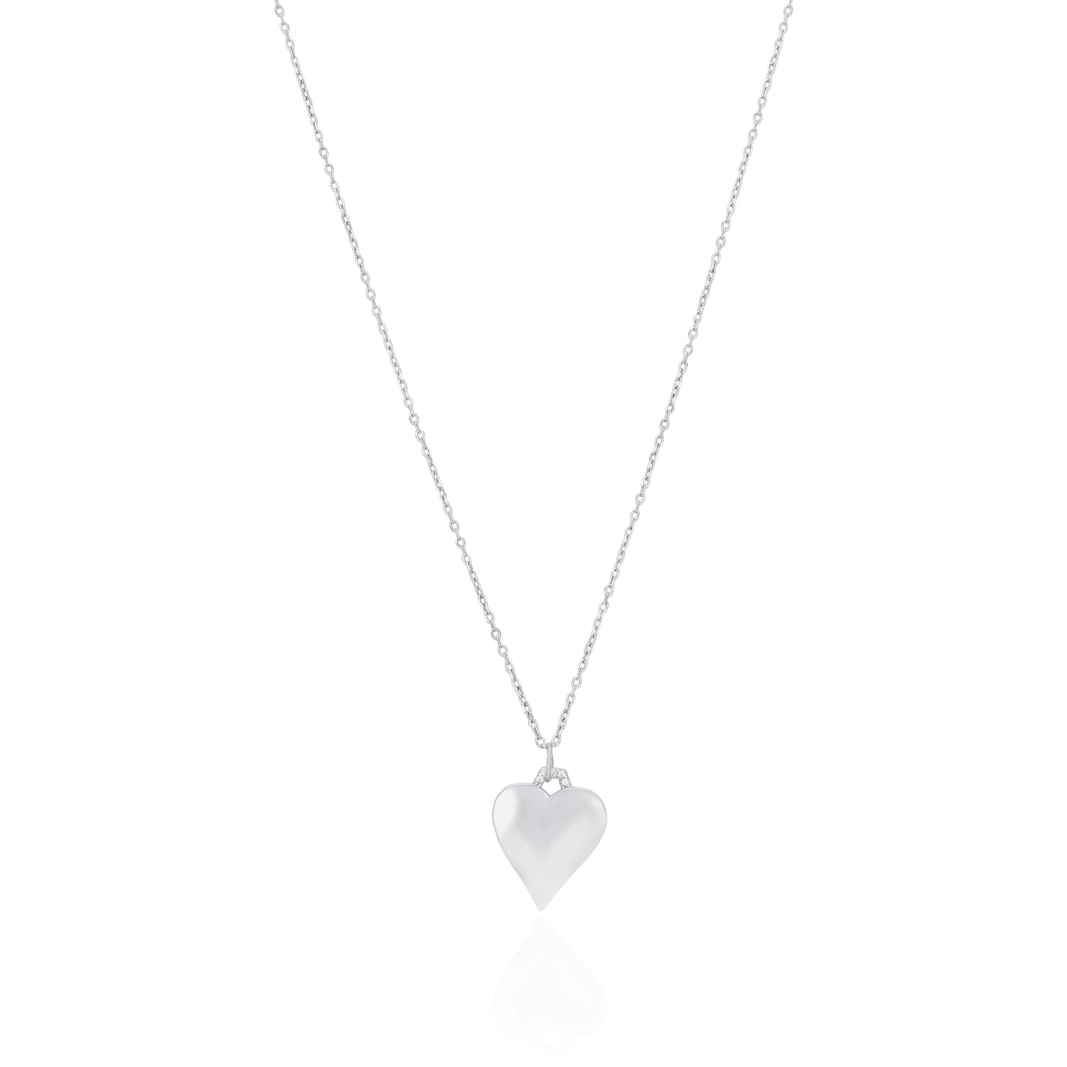 Luminous Heart Crystal Silver Minimal Designer Pendant Chain