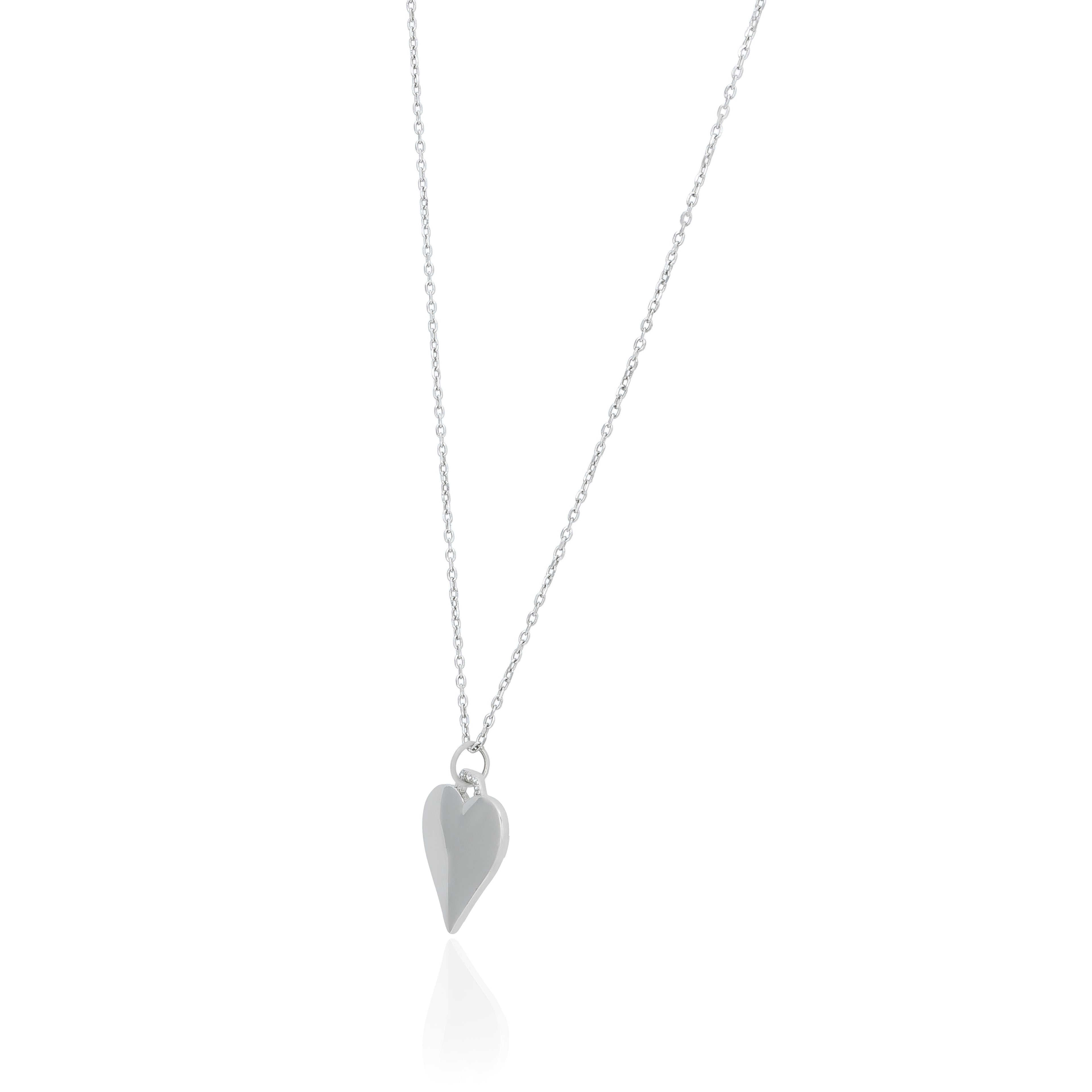 Luminous Heart Crystal Silver Minimal Designer Pendant Chain