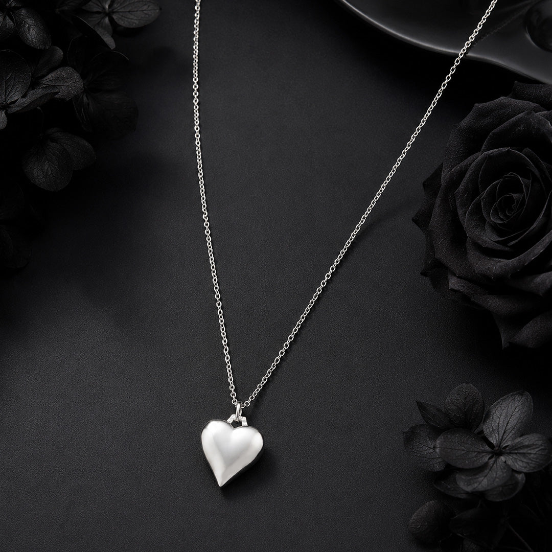Luminous Heart Crystal Silver Minimal Designer Pendant Chain