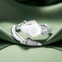 Luminous Pearl 925 Sterling Silver Sculpted Open Ring
