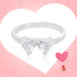 Luminous Rhodium Plated 925 Twin Heart Ring