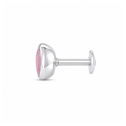 Luminous Rosy Glow 925 Sterling Silver Statement Nosepin