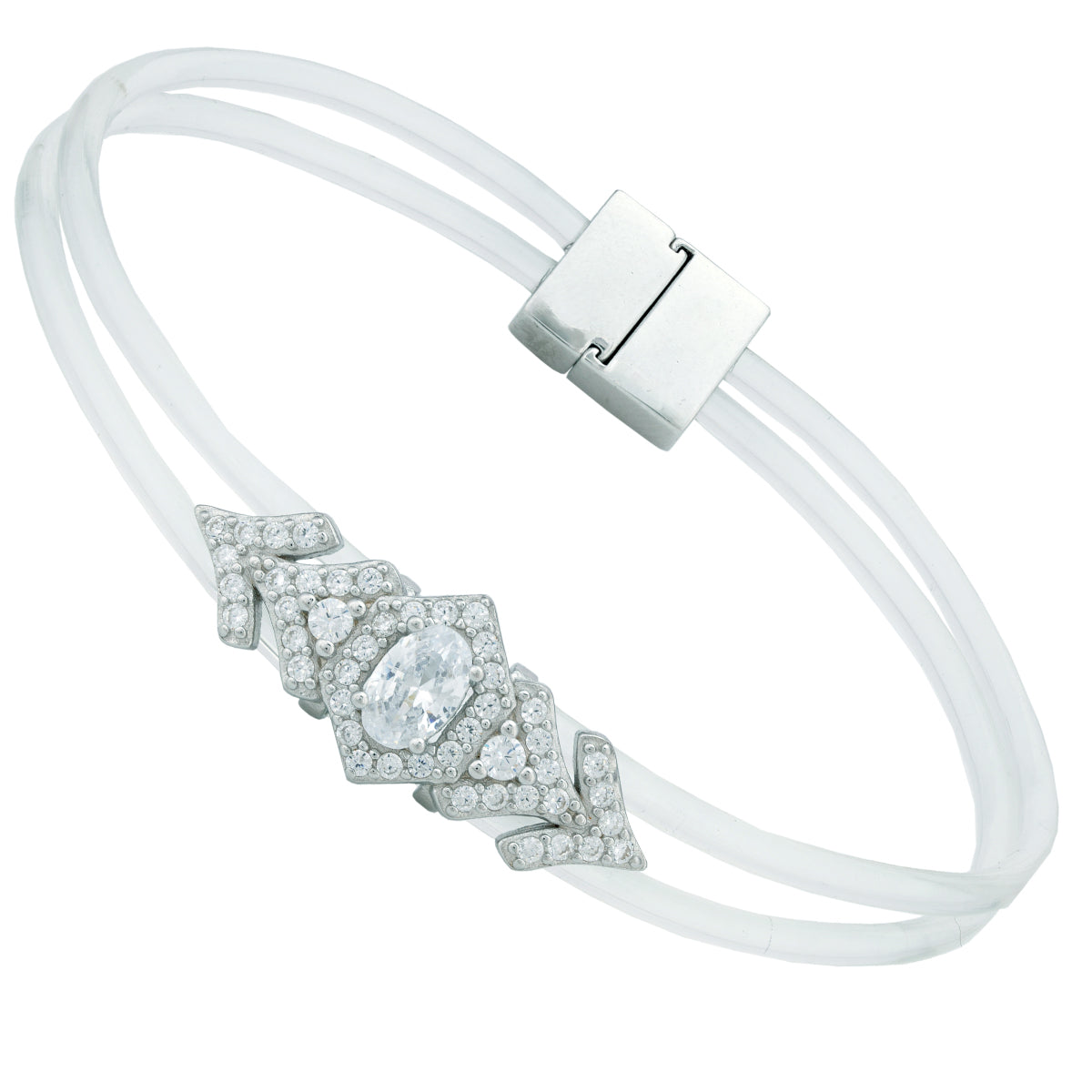 Luminous White Sterling Silver Bracelet