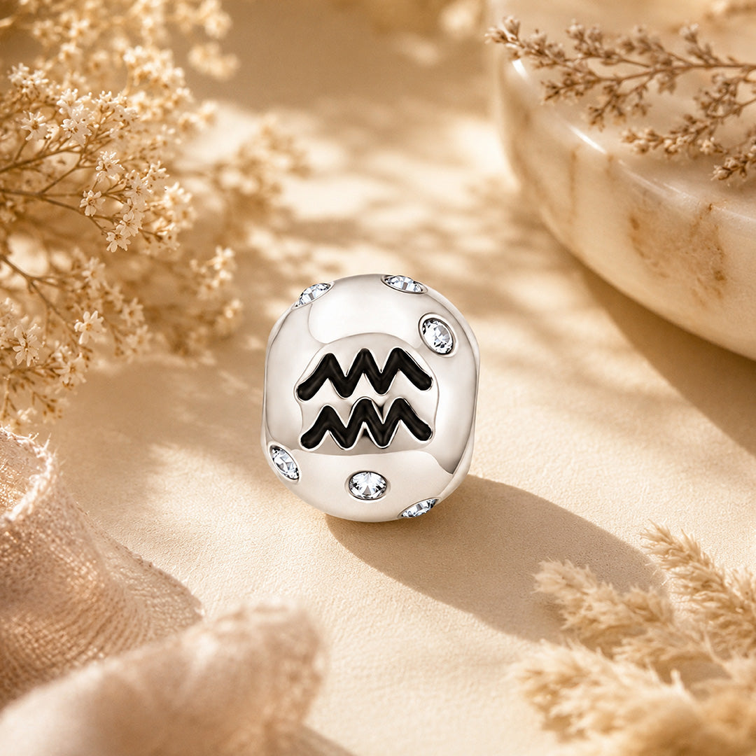 Luminous Zodiac Glow 925 Sterling Silver Charms