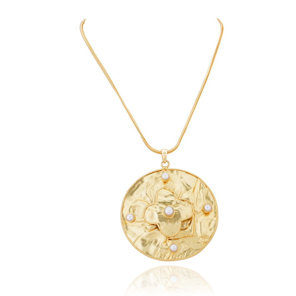 Lush Sphere Sterling Silver Gold Plated Chain Pendant