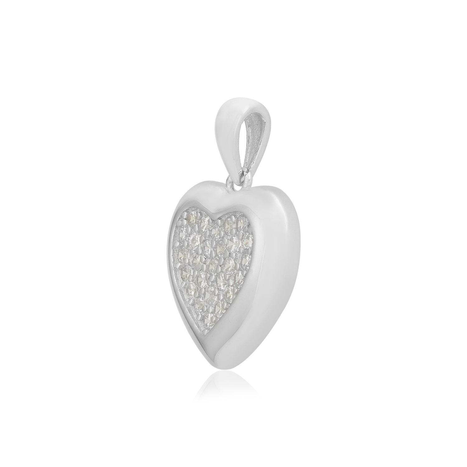 Lustrous Heart 925 Rhodium Pendants