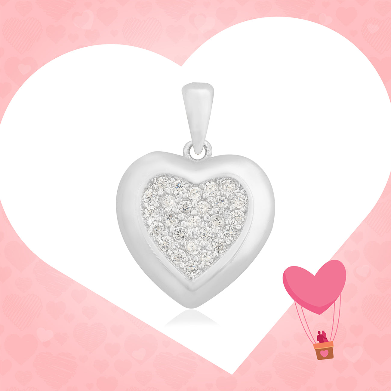 Lustrous Heart 925 Rhodium Plated Pendants