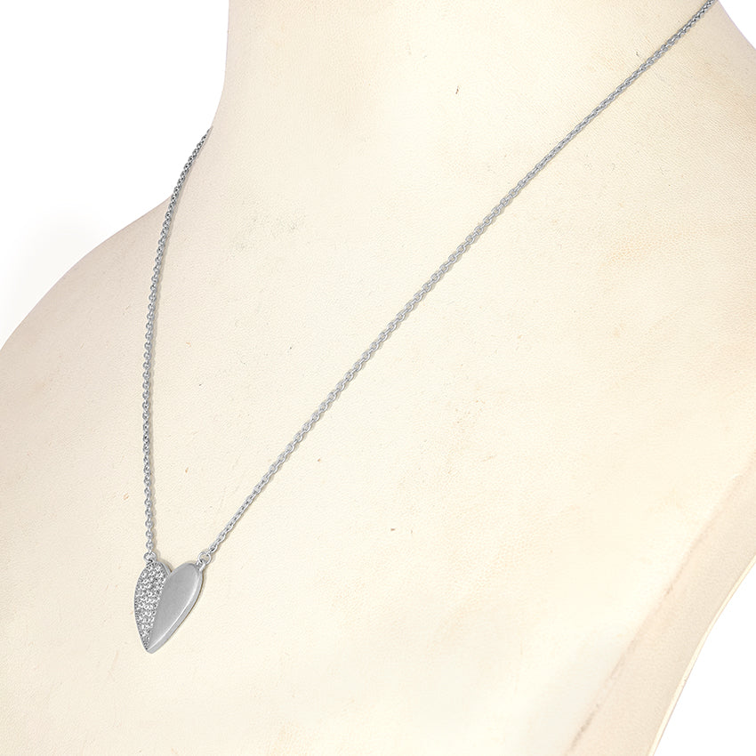 Lustrous Two-Tone Love 925 Sterling Silver Chain Pendant for Women