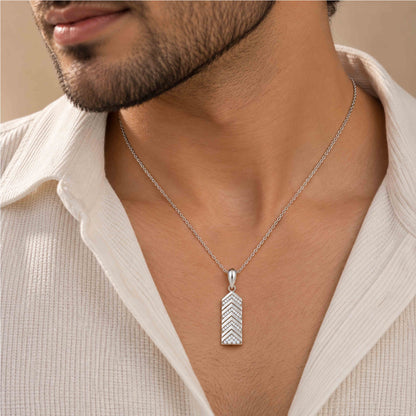 Luxe Arrowline Sparkle Silver Pendant