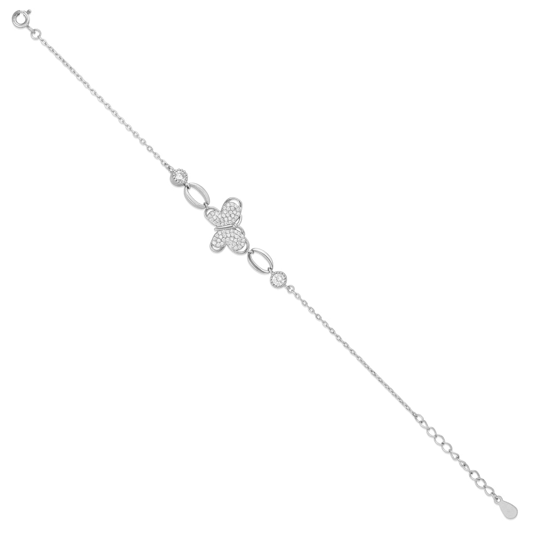 Luxe Oval Link Butterfly 925 Sterling Silver Bracelet for women