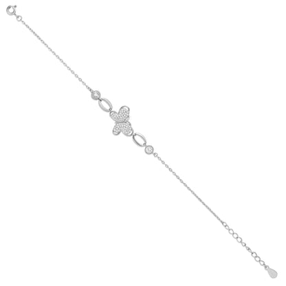 Luxe Oval Link Butterfly 925 Sterling Silver Bracelet for women