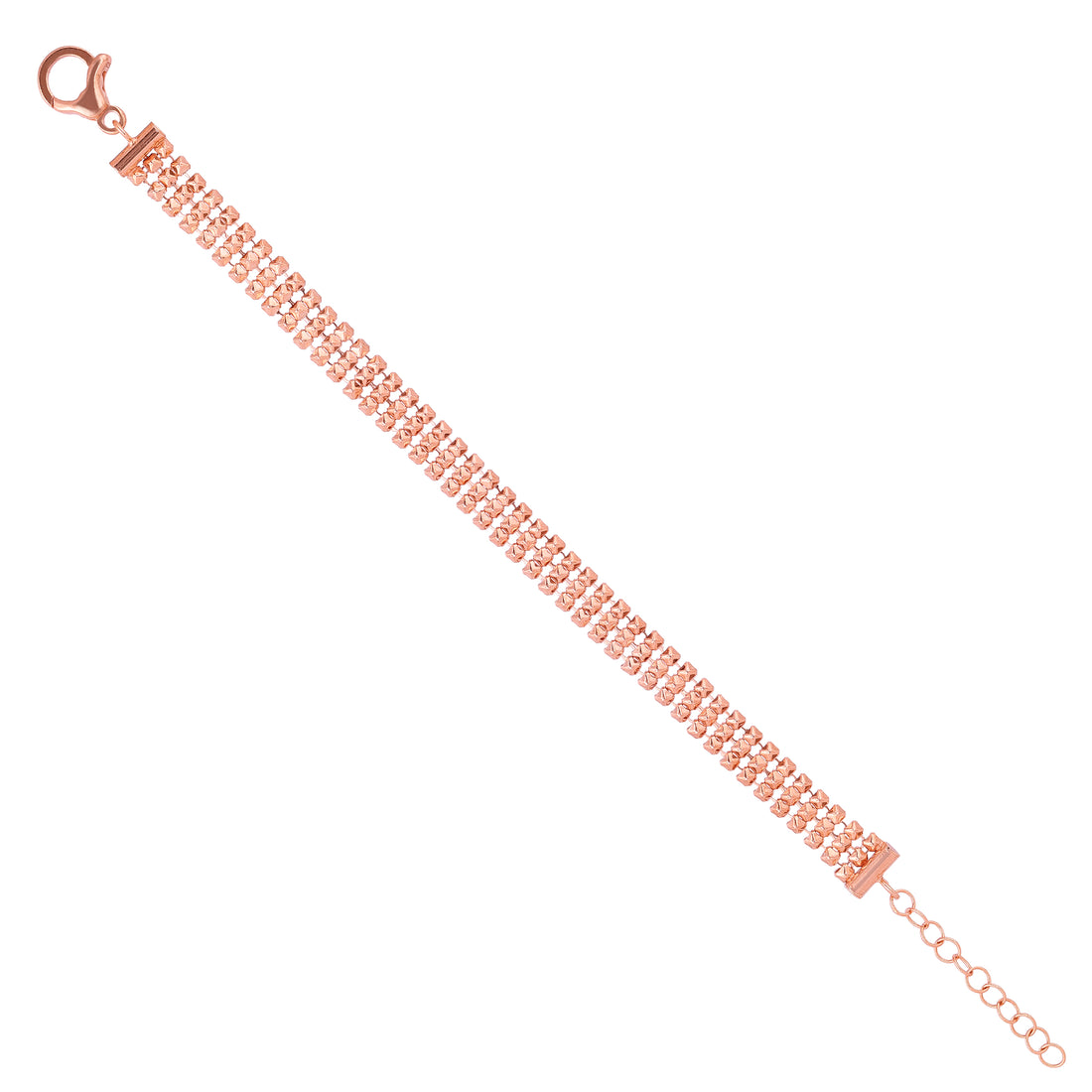 Luxe Rose Gold Strap Bracelet 925 Sterling Silver Bracelet for women