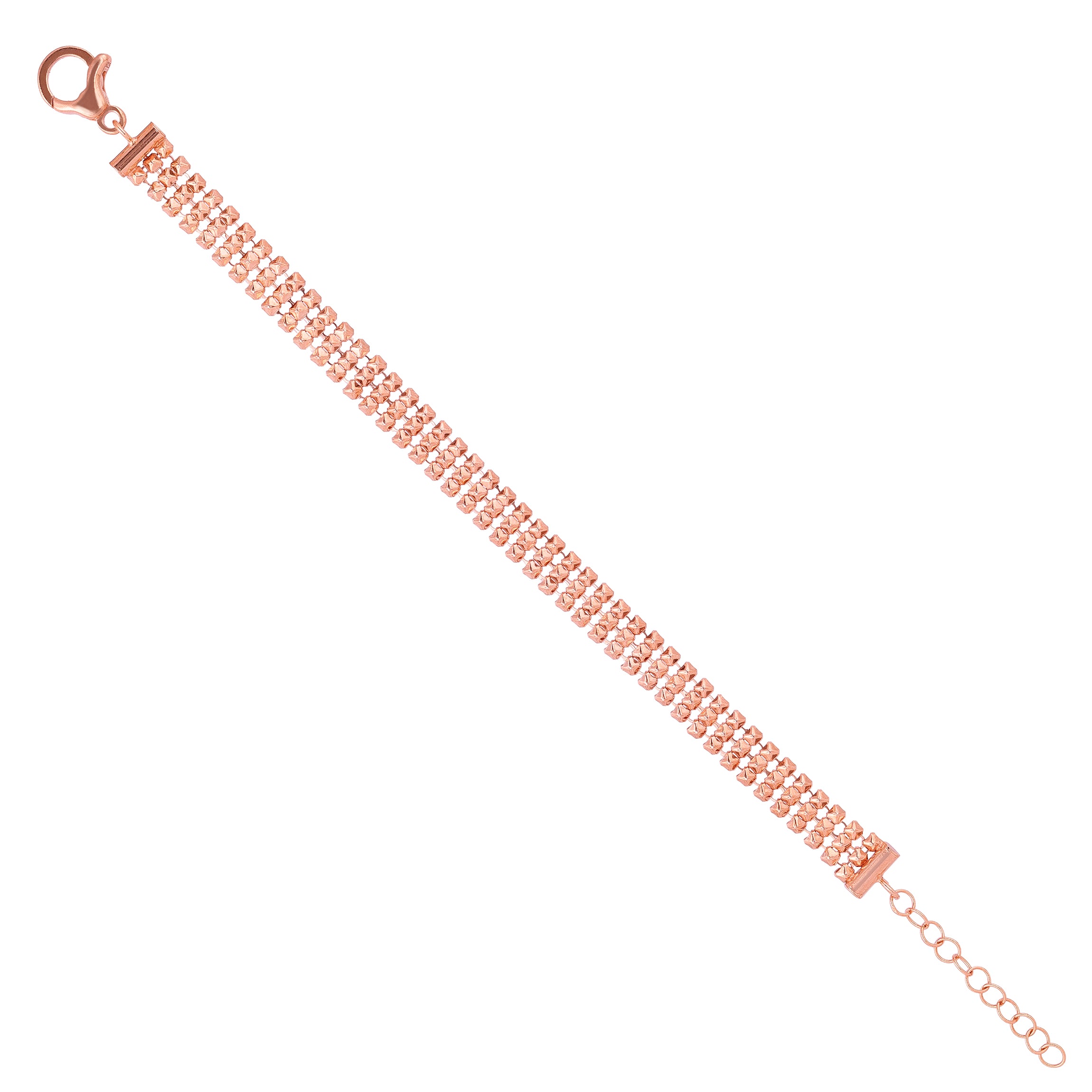 Luxe Rose Gold Strap Bracelet 925 Sterling Silver Bracelet for women