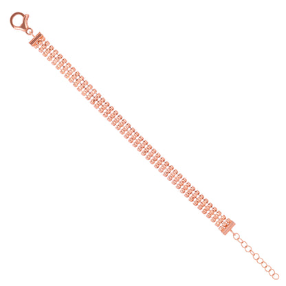 Luxe Rose Gold Strap Bracelet 925 Sterling Silver Bracelet for women