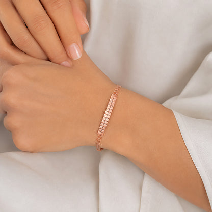 Luxe Rose Gold Multi-Strand Mesh Strap Bracelet
