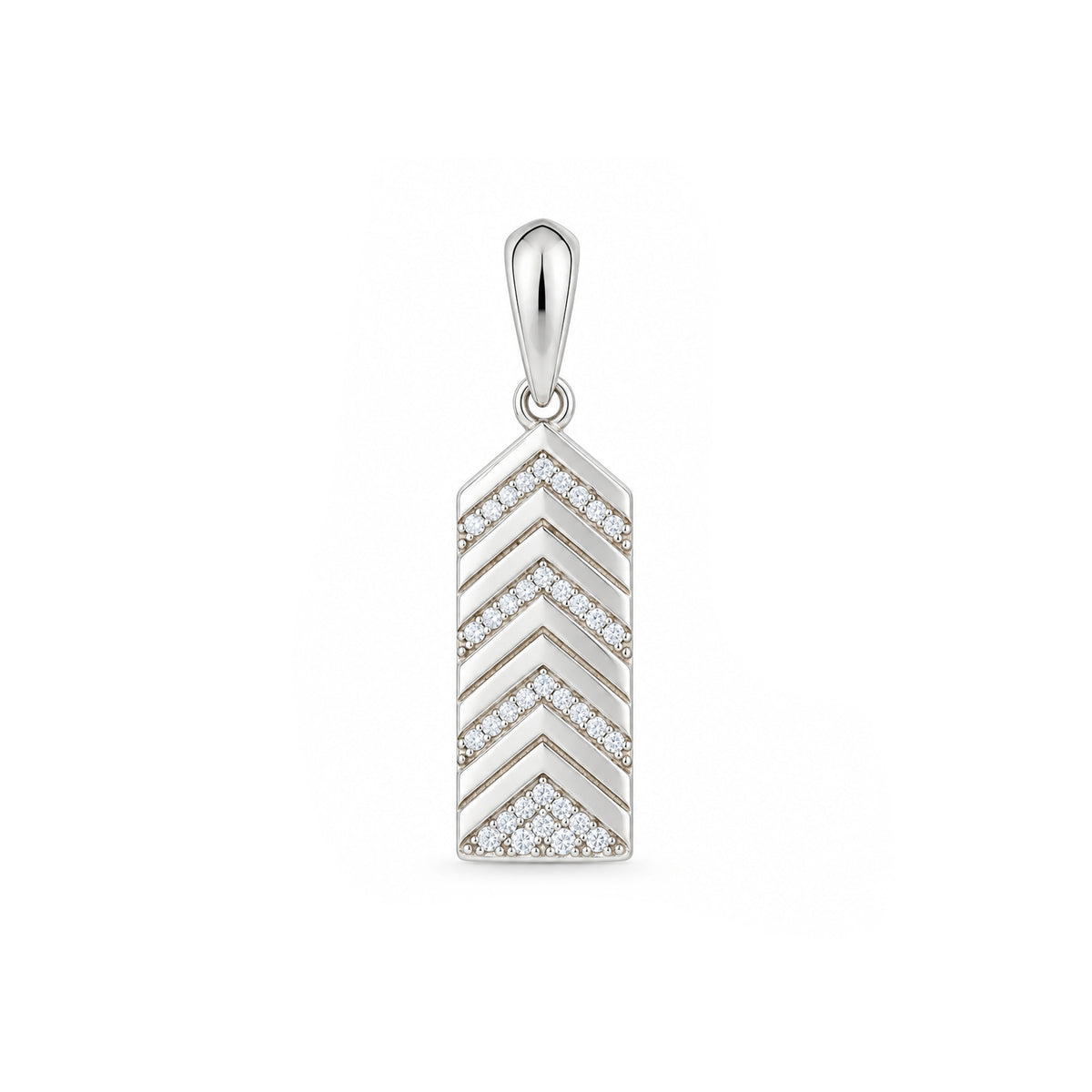 Luxe Arrowline Sparkle Silver Pendant