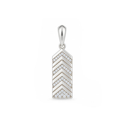 Luxe Arrowline Sparkle Silver Pendant