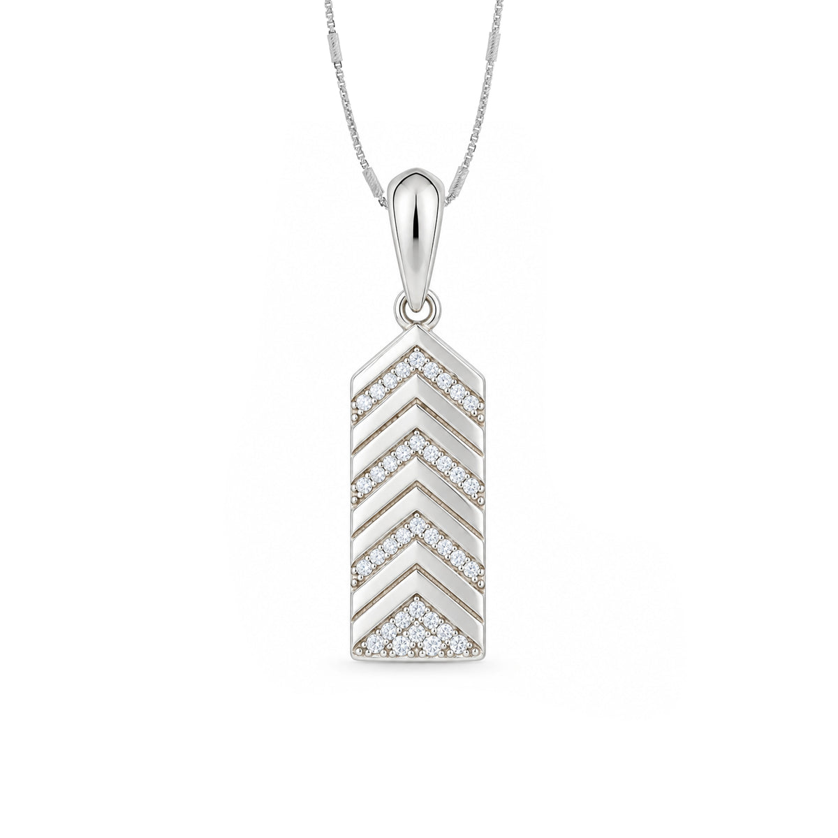 Luxe Arrowline Sparkle Silver Pendant