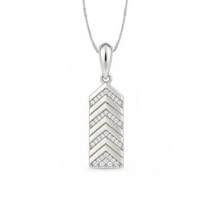 Luxe Arrowline Sparkle Silver Pendant