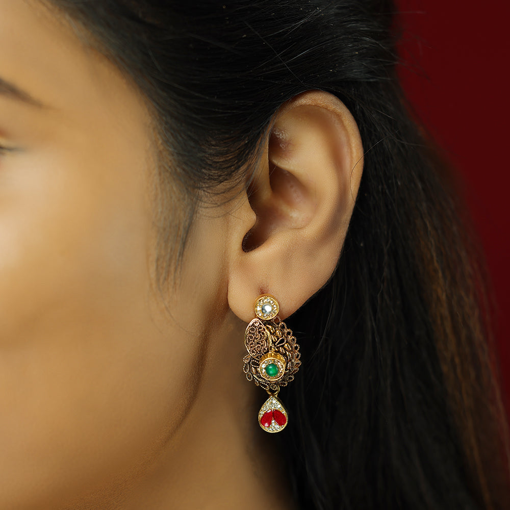 Luxe Charm Contemporary Style 925 Gold Plated Earrings