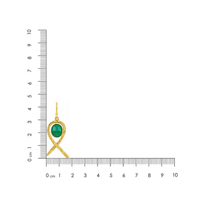 Luxe Green Loop 925 Sterling Silver Fashion Earrings