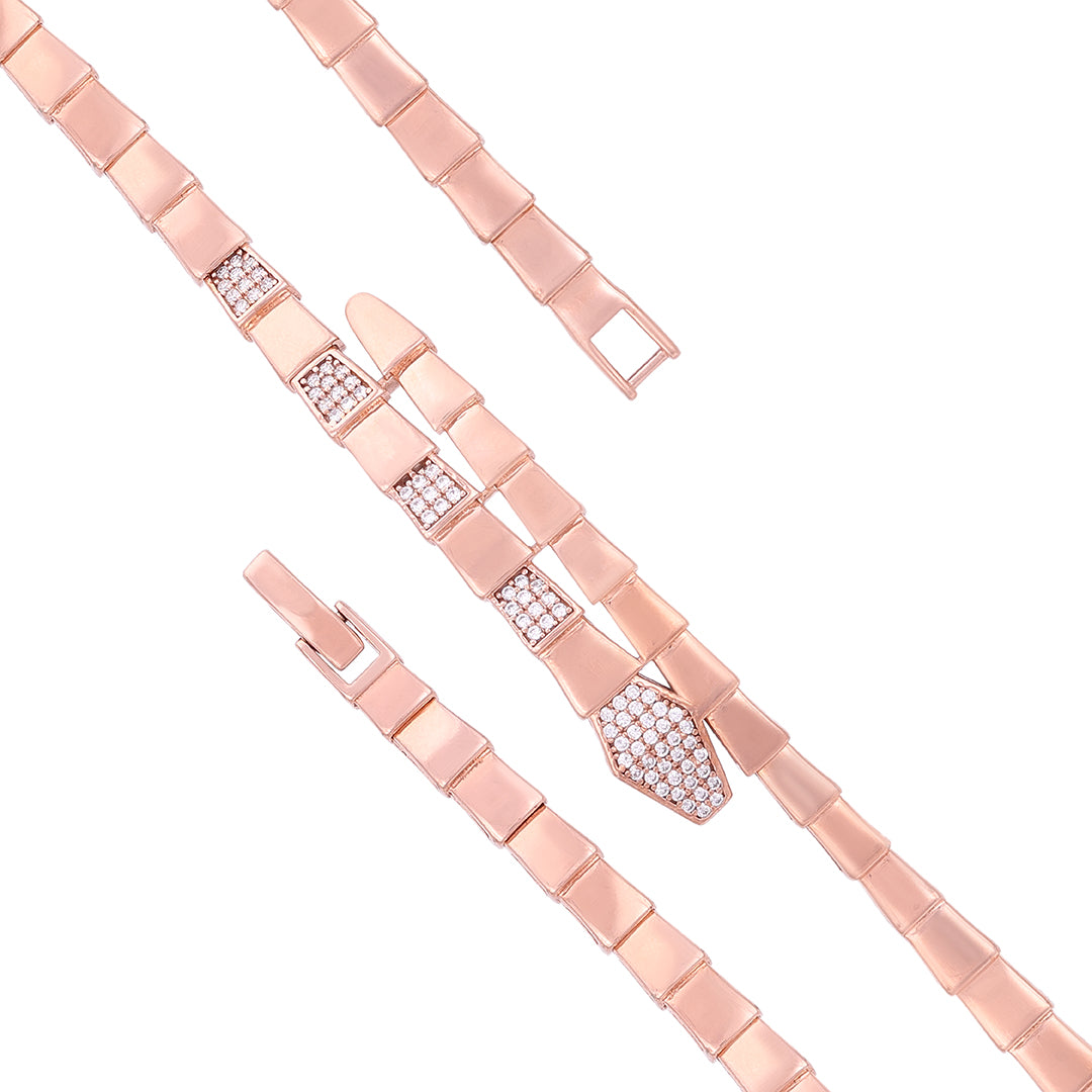 Luxe Loop 925 Sterling Silver Rose Gold Bracelet for Women