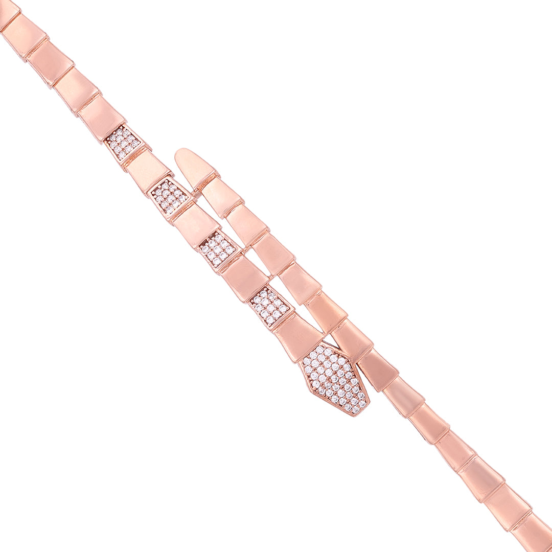 Luxe Loop 925 Sterling Silver Rose Gold Bracelet for Women