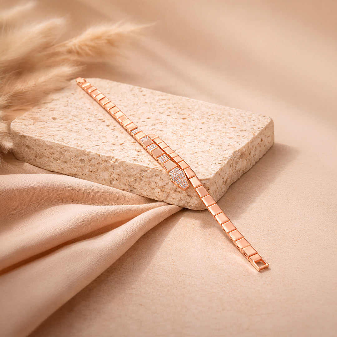 Luxe Loop 925 Sterling Silver Rose Gold Bracelet for Women