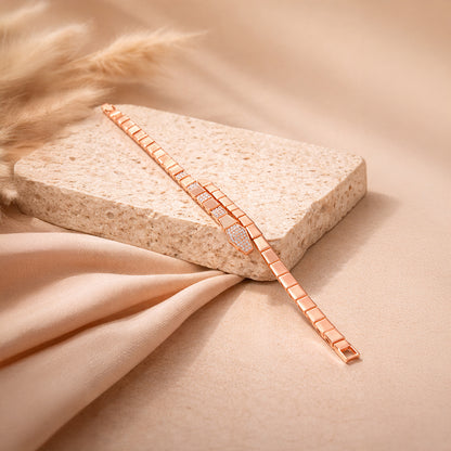 Luxe Loop 925 Sterling Silver Rose Gold Bracelet for Women