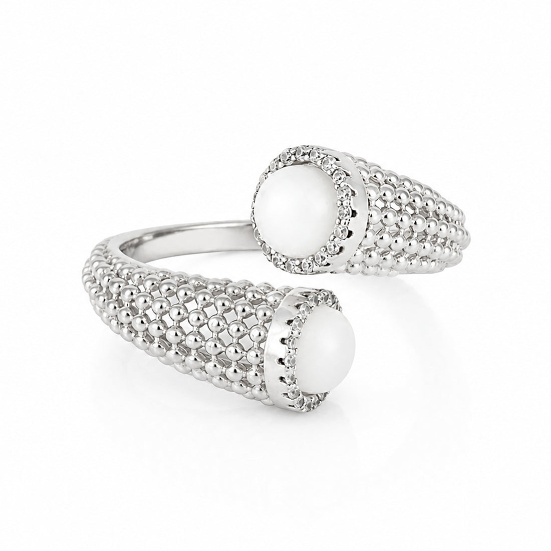 Luxe Popcorn Chain Pearl Elegance 925 Sterling Silver Earring for women