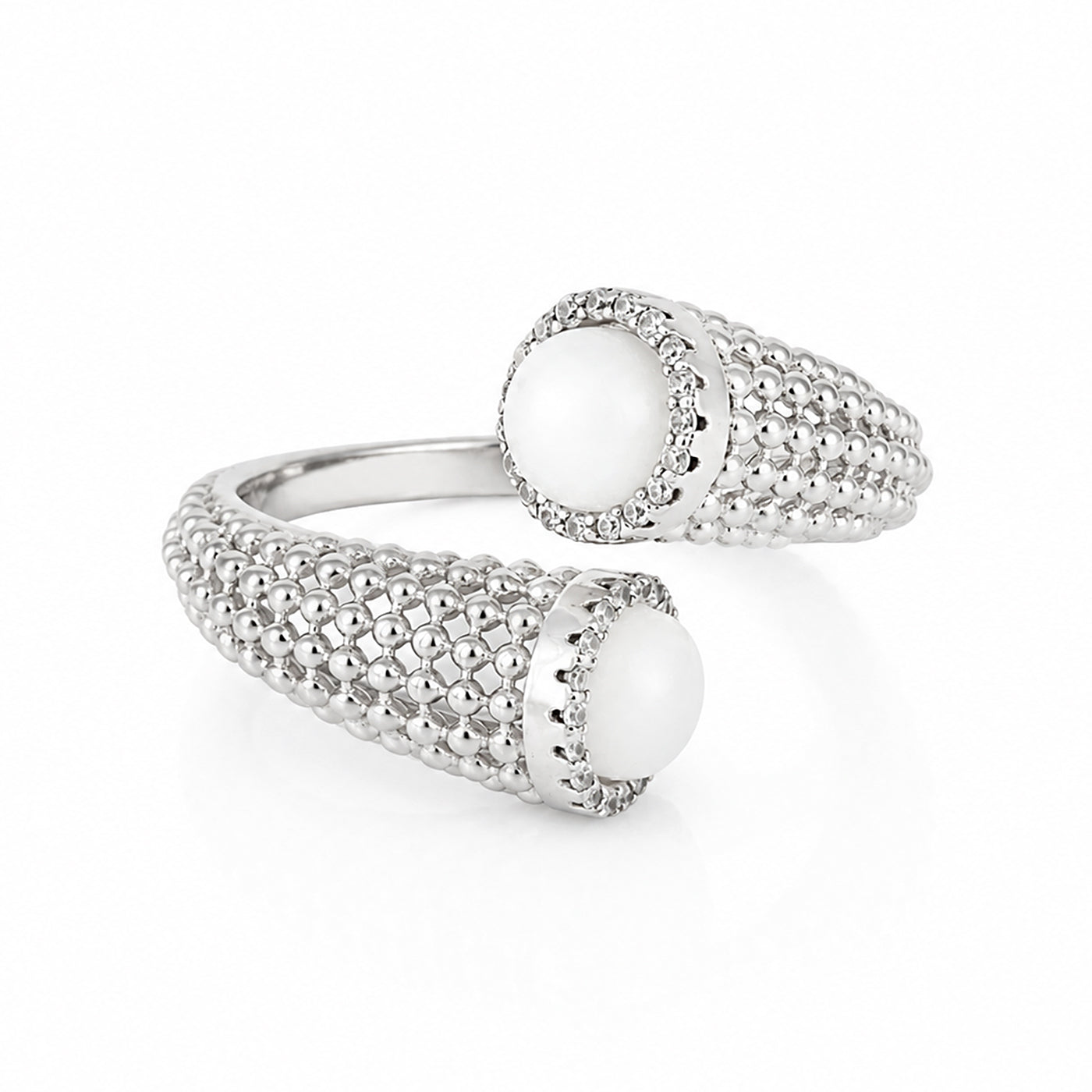 Luxe Popcorn Chain Pearl Elegance 925 Sterling Silver Earring for women