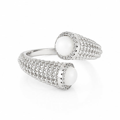 Luxe Popcorn Chain Pearl Elegance 925 Sterling Silver Earring for women