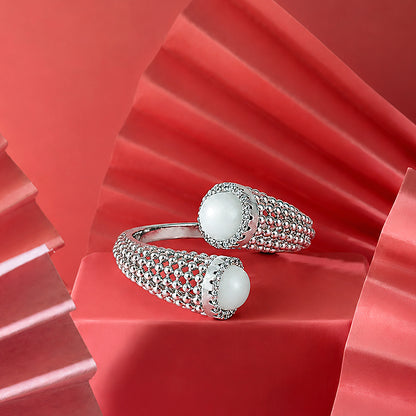 Luxe Popcorn Chain Pearl Elegance 925 Sterling Silver Earring for women