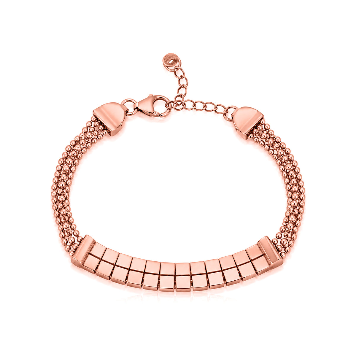 Luxe Rose Gold Multi-Strand Mesh Strap Bracelet