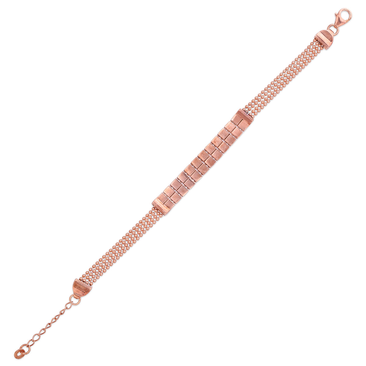 Luxe Rose Gold Multi-Strand Mesh Strap Bracelet