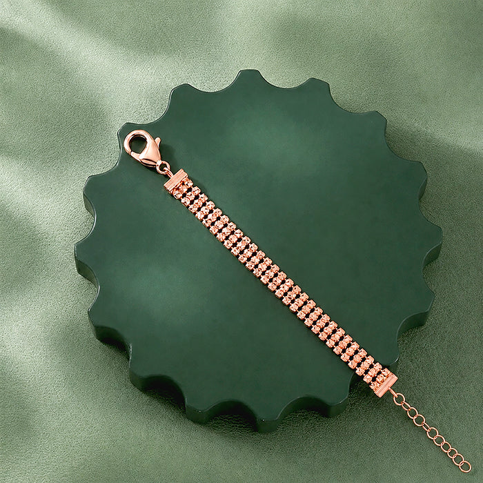 Luxe Rose Gold Strap Bracelet 925 Sterling Silver Bracelet for women