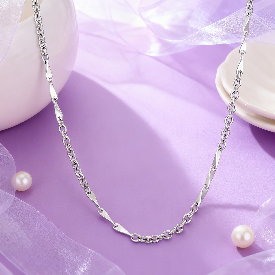 Luxe Twisted Pattern 925 Sterling Silver Chain 