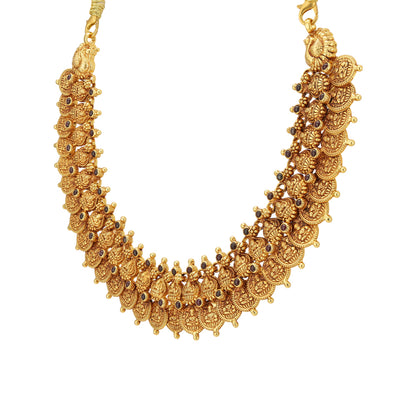 Luxurious Lakshmi Kasu Malai 925 Gold Plated Necklace