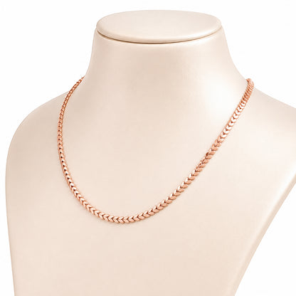 Luxurious Rose Gold Flat Link 925 Sterling Silver Chain for Women
