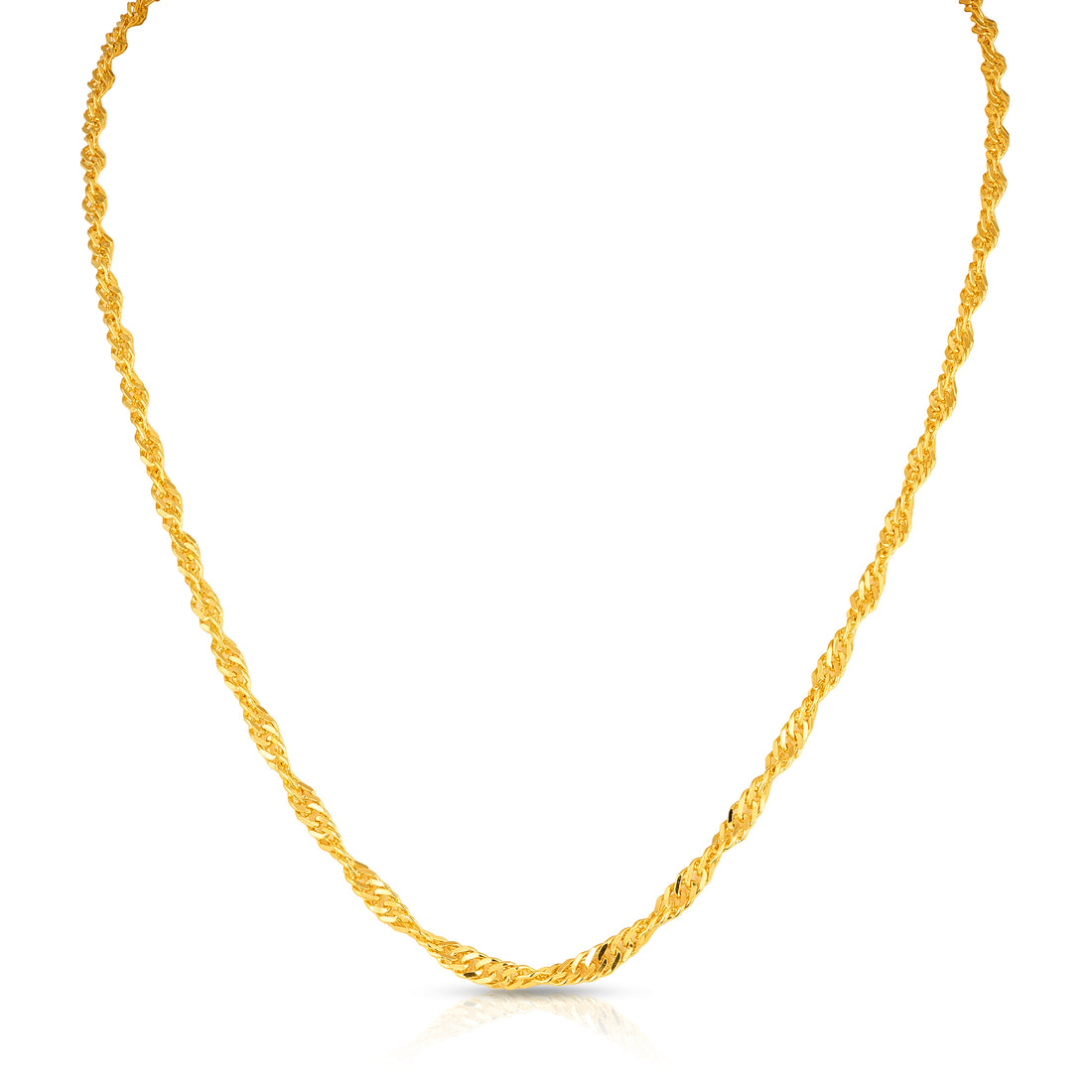 Luxurious Twisted Rope Motif Gold 925 Sterling Silver Chain for Women 