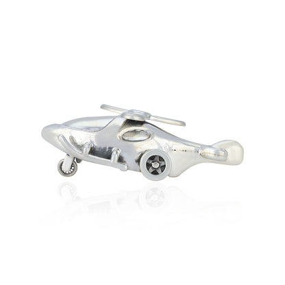 Luxury Helicopter Figurine 925 Sterling Silver Display Miniature