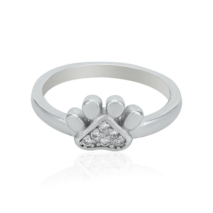 Luxury Triangular Paw 925 Sterling Silver Ring for Baby