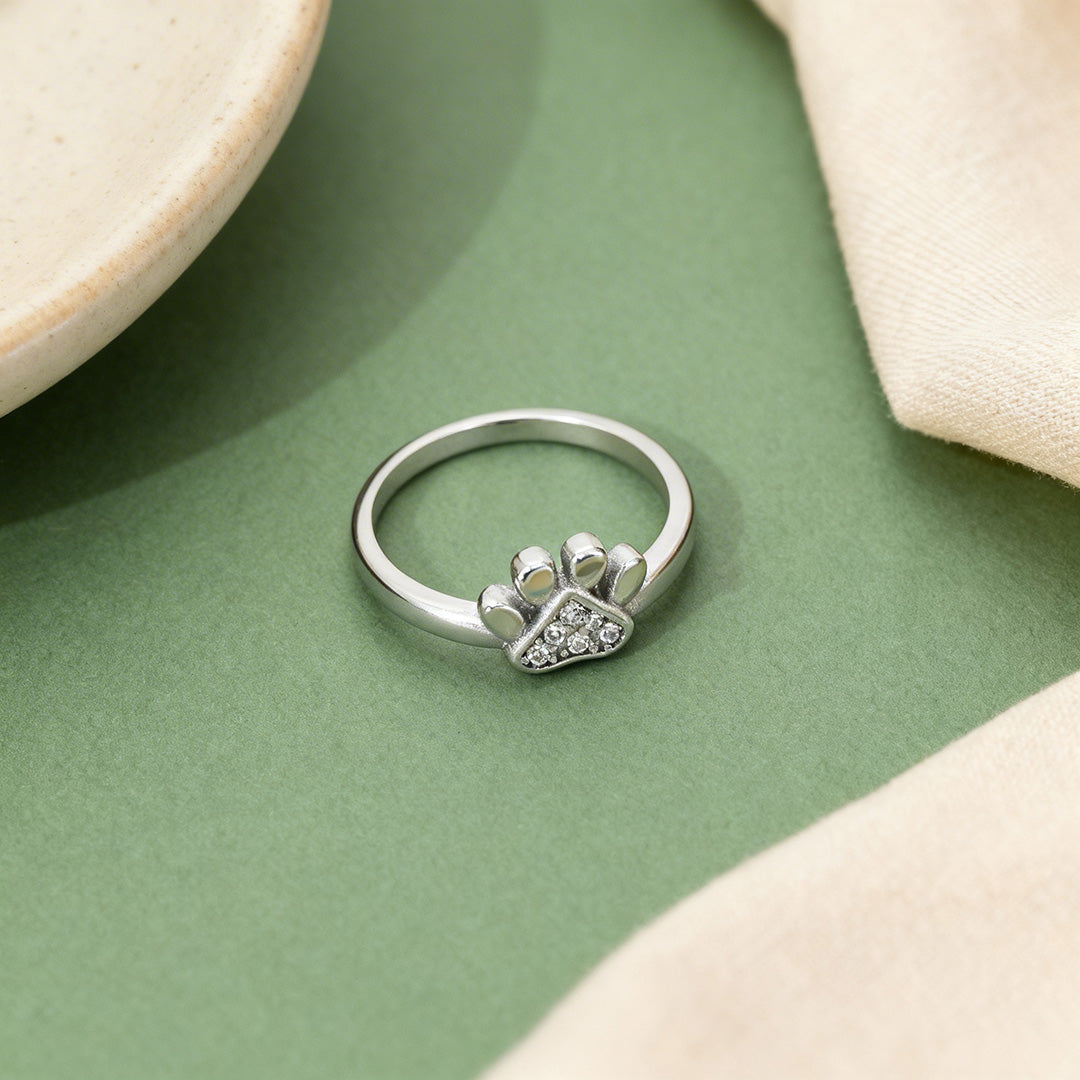 Luxury Triangular Paw 925 Sterling Silver Ring for Baby