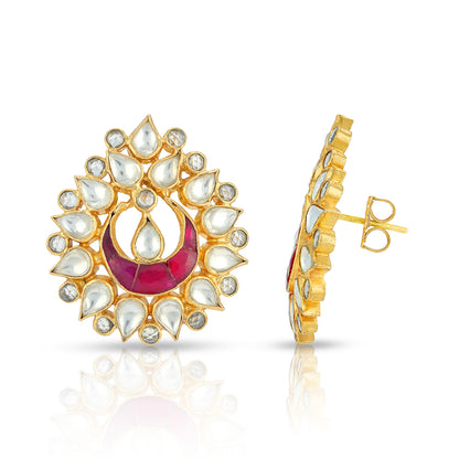 Maharani Chandbali Halo 925 Sterling Silver Earrings